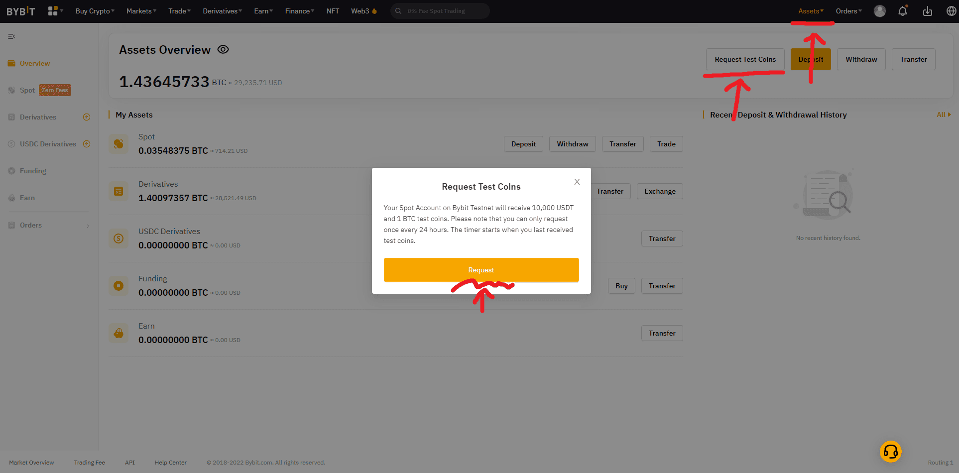바이비트 모의투자 | 테스트넷 사용 방법